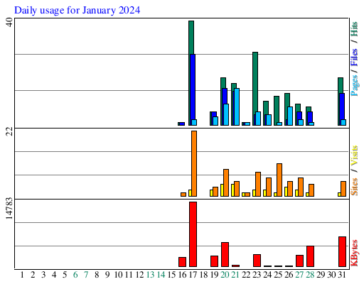 Daily usage for January 2024